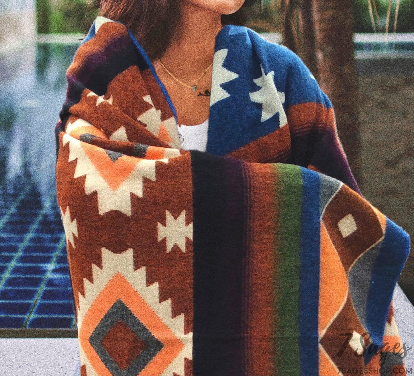 Alpaca Wool Blanket (Desert Sunset)