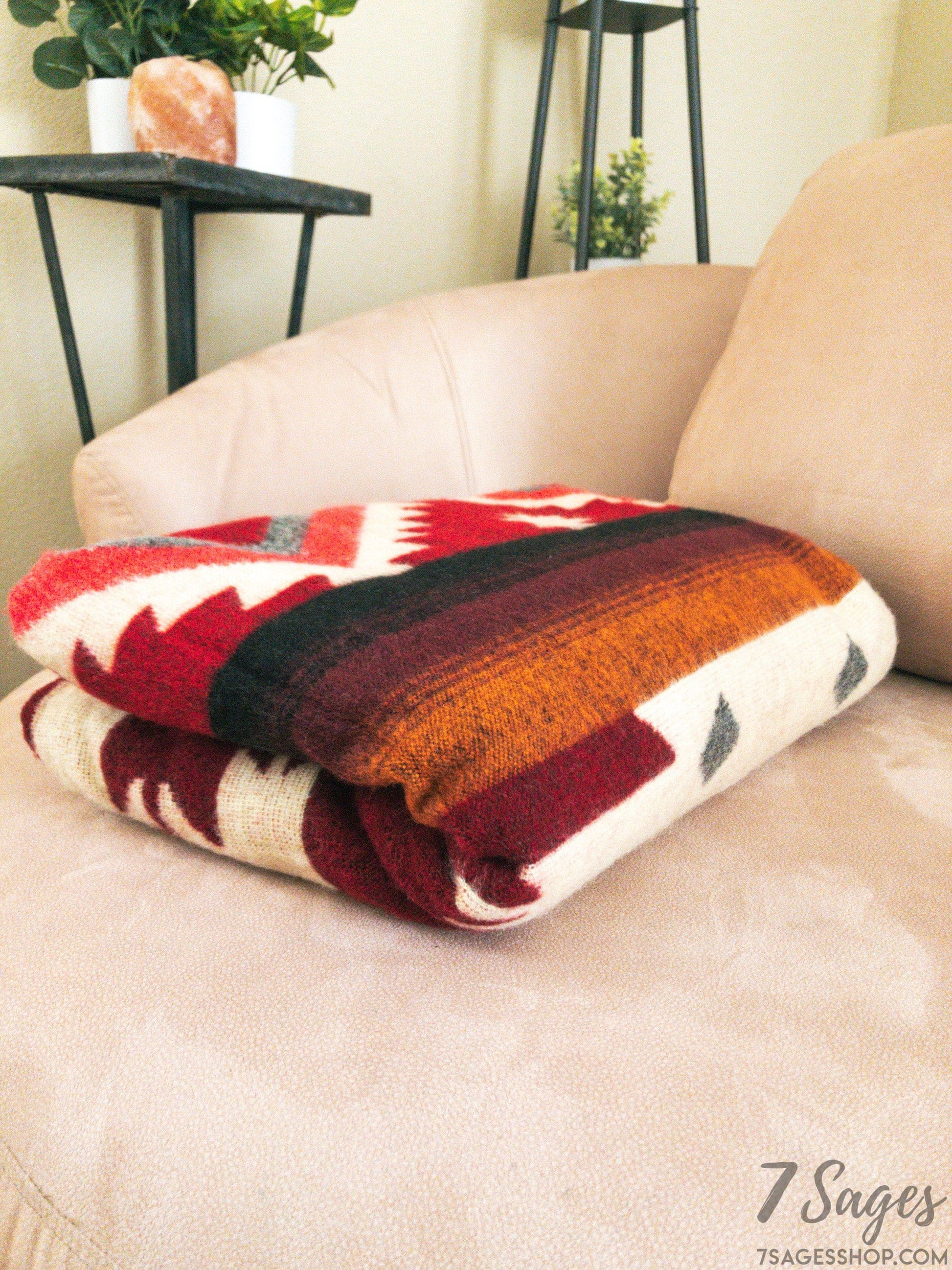 Alpaca Wool Blanket (Ember Red)