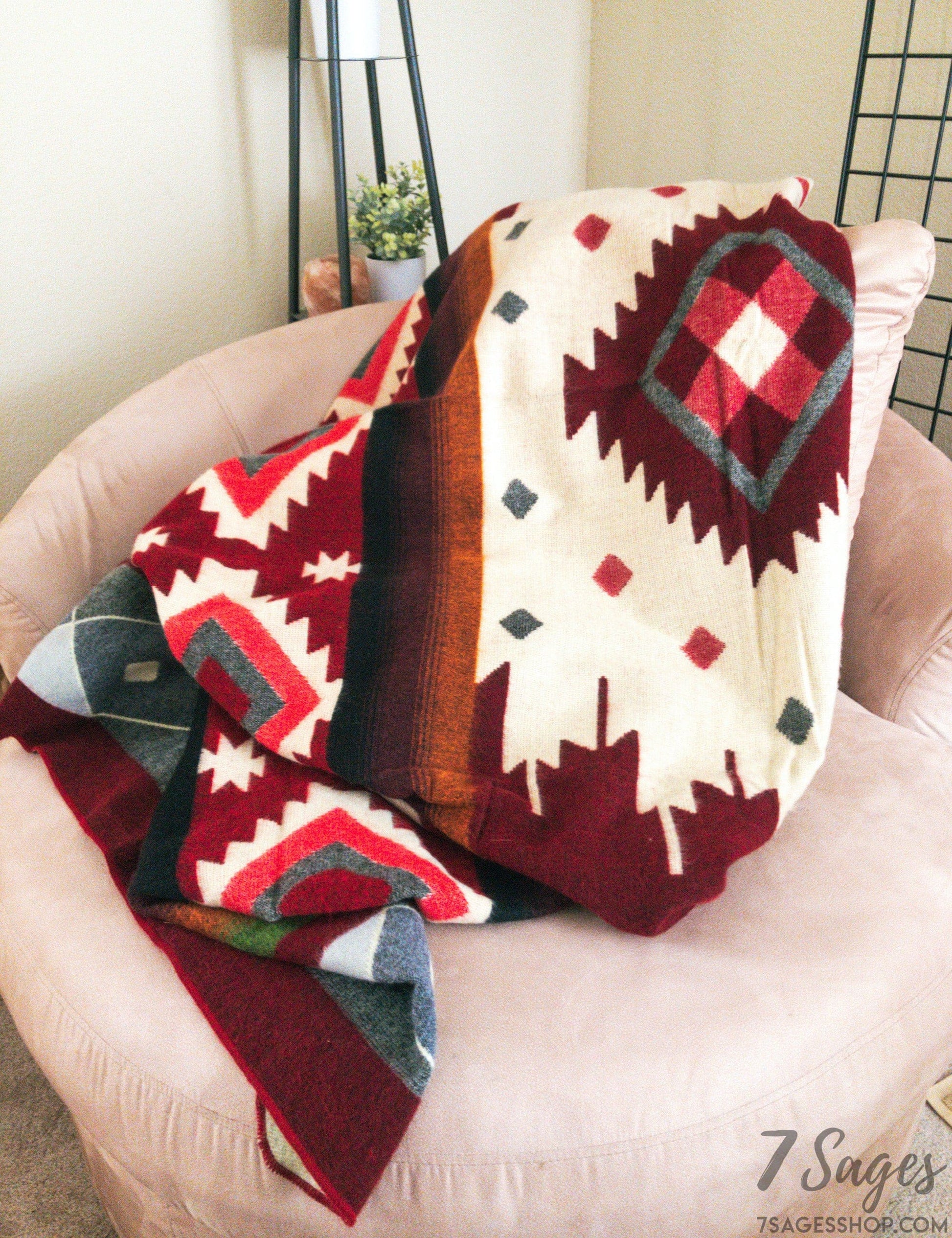 Alpaca Wool Blanket (Ember Red)