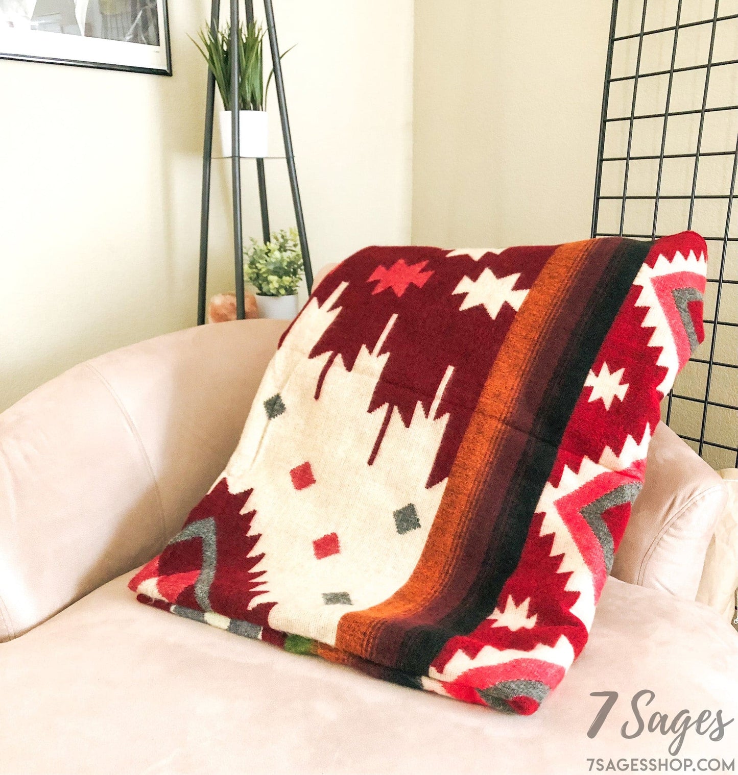 Alpaca Wool Blanket (Ember Red)