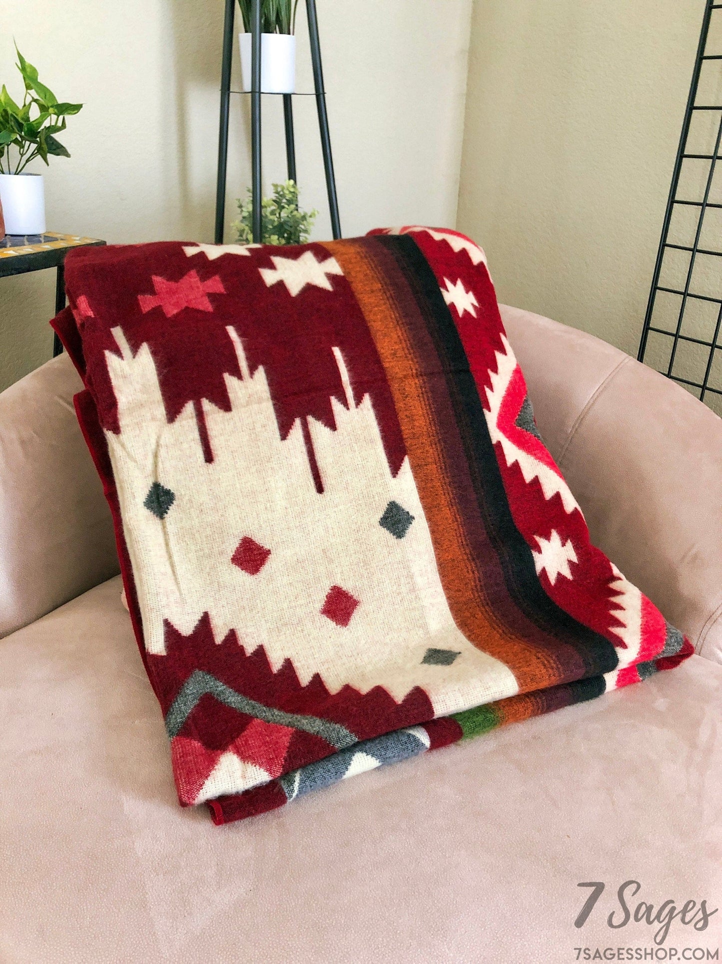 Alpaca Wool Blanket (Ember Red)