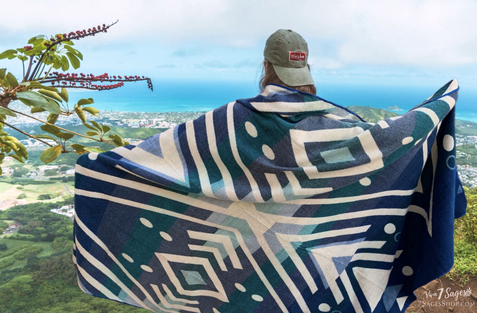 Alpaca Wool Blanket (Aqua)