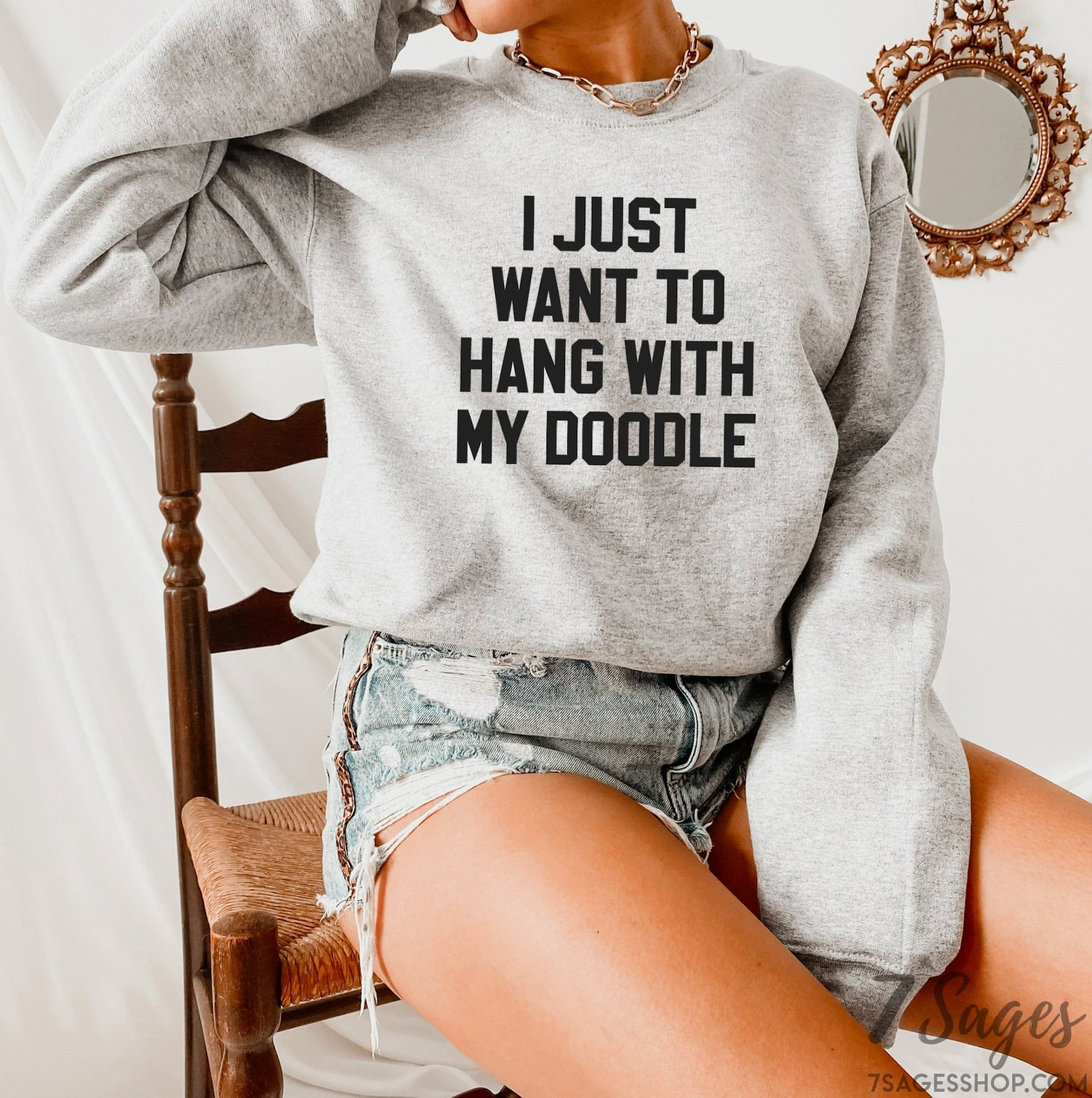 Doodle Sweatshirt I Just Want to Hang with My Doodle Sweatshirt Golden Doodle Mom Shirt Dog Mom Dog Mama Shirt Gift Crewneck Sweatshirt