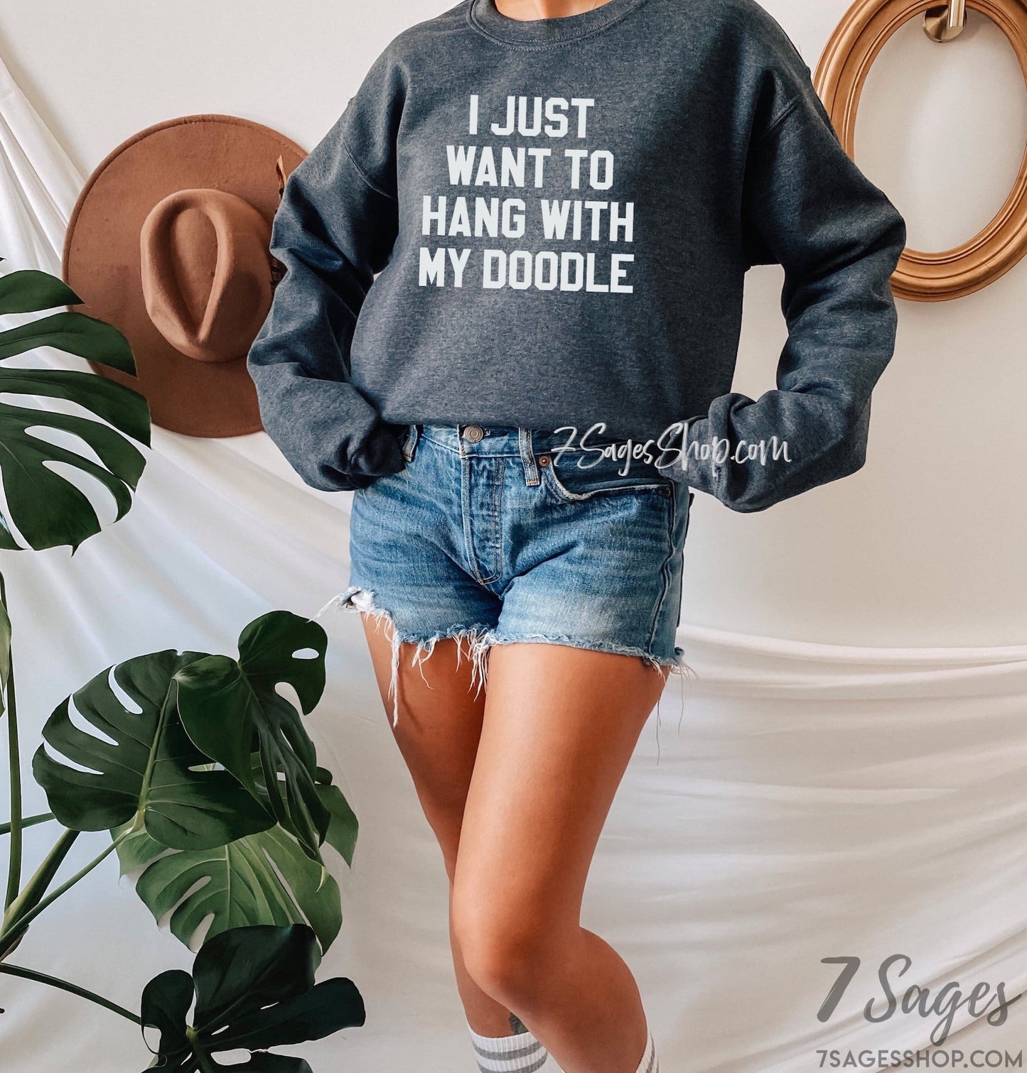 Doodle Sweatshirt I Just Want to Hang with My Doodle Sweatshirt Golden Doodle Mom Shirt Dog Mom Dog Mama Shirt Gift Crewneck Sweatshirt