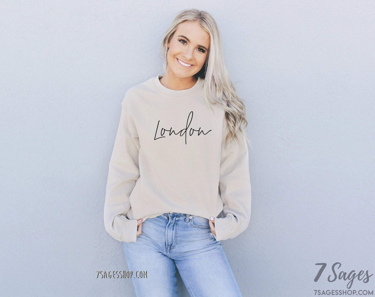 London Sweatshirt London Cursive Script Crewneck England Sweatshirt London Shirt London Sweater London Gift UK Sweatshirt