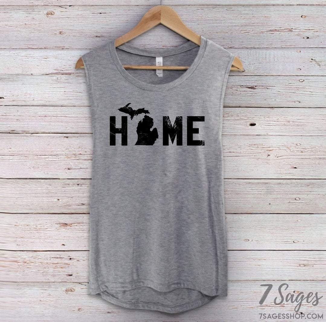 Michigan Home Muscle Tank Top - Michigan Tank Top - Michigan Shirt - Home Michigan Tank Top - Michigan Tank