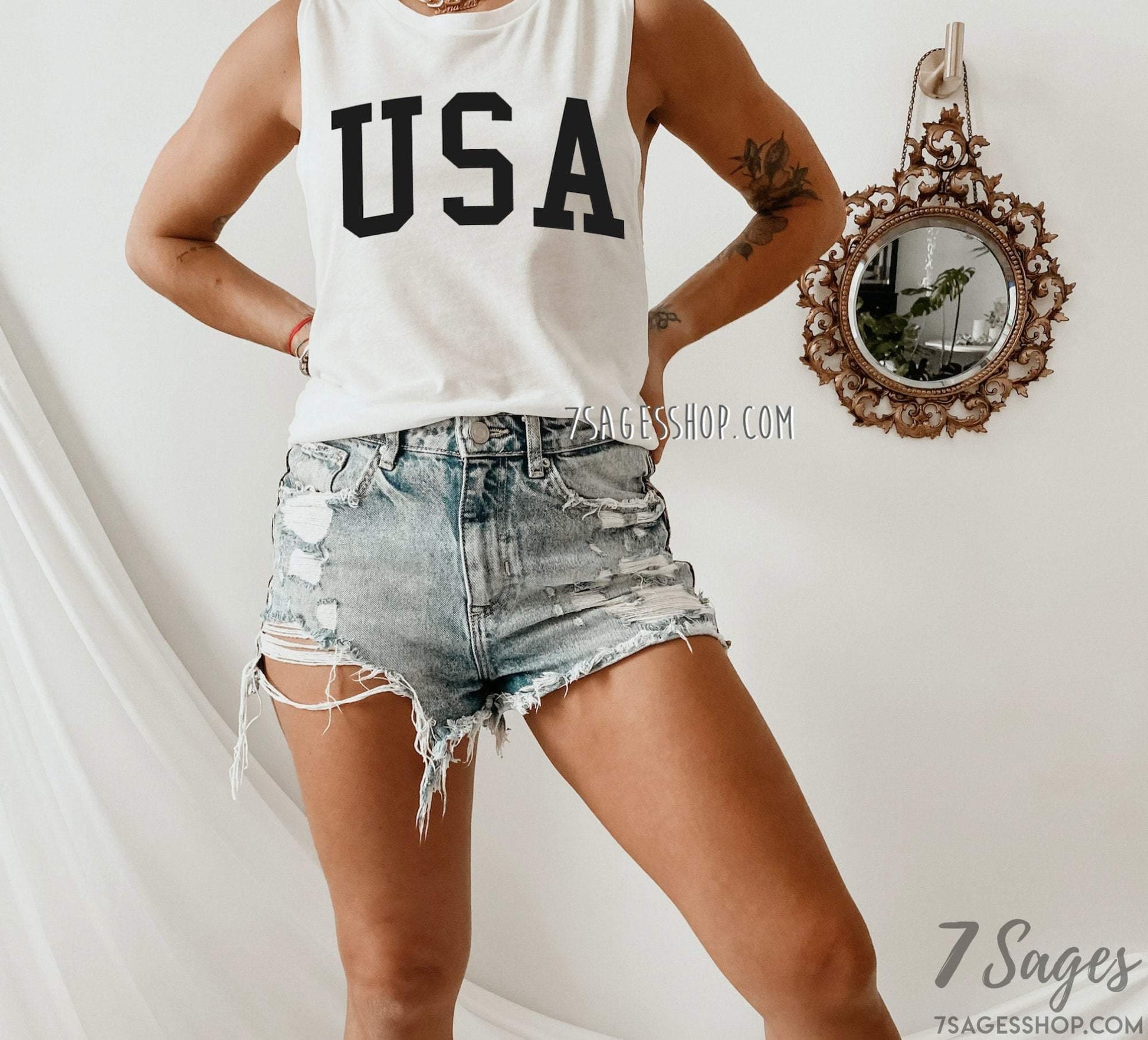 USA Muscle Tank Top - USA Tank Top - USA Shirt - July 4th Tank Top - July 4th Shirt - America Shirt - America Tank Top - America Muscle Tank