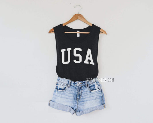 USA Muscle Tank Top - USA Tank Top - USA Shirt - July 4th Tank Top - July 4th Shirt - America Shirt - America Tank Top - America Muscle Tank