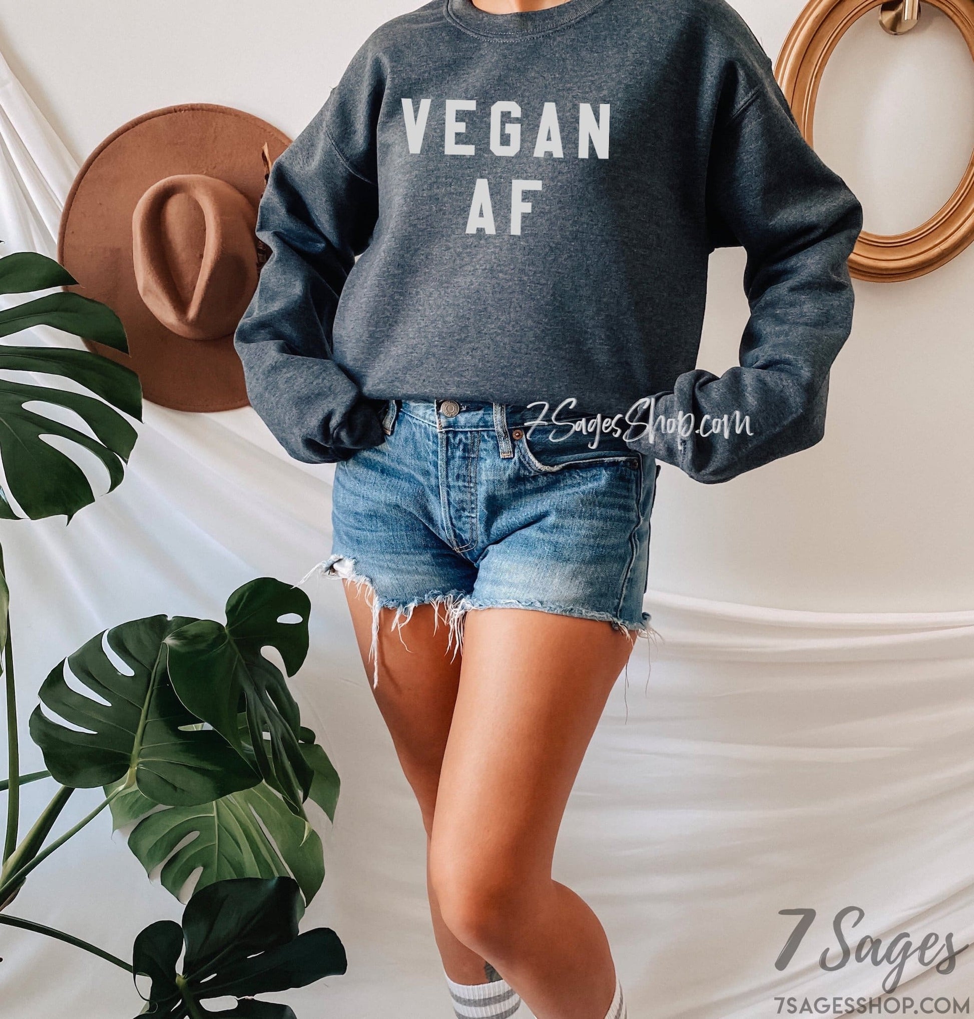 Vegan Sweatshirt Vegan AF Sweatshirt Gift for Vegans Vegan Shirts Crewneck