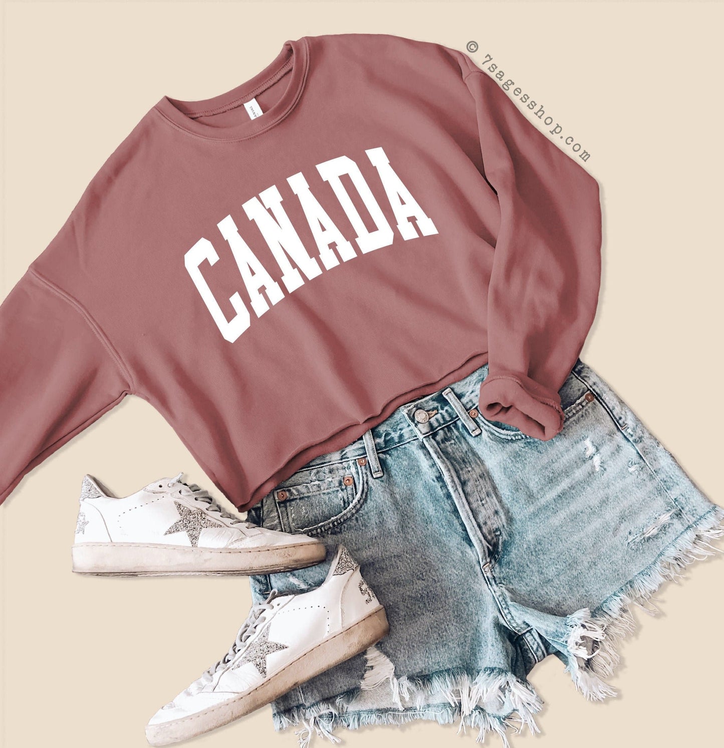 Canada Cropped Sweatshirt - Canada Sweatshirt - Canada Shirt - Canada Crop Top - Fleece Crewneck Sweater
