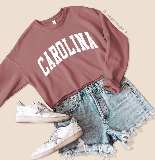 Carolina Cropped Sweatshirt - North Carolina Sweatshirt - North Carolina Shirts - North Carolina University Crop Top - Fleece Sweatshirt