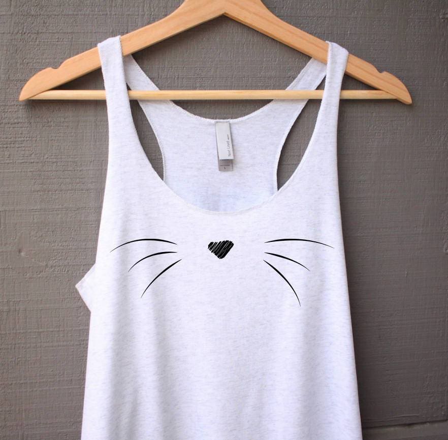Cat Whiskers Tank Top - Cat Tank Top - Cat Shirt - Cute Cat Tank Top - Cat Lover Gift - Cat Whiskers