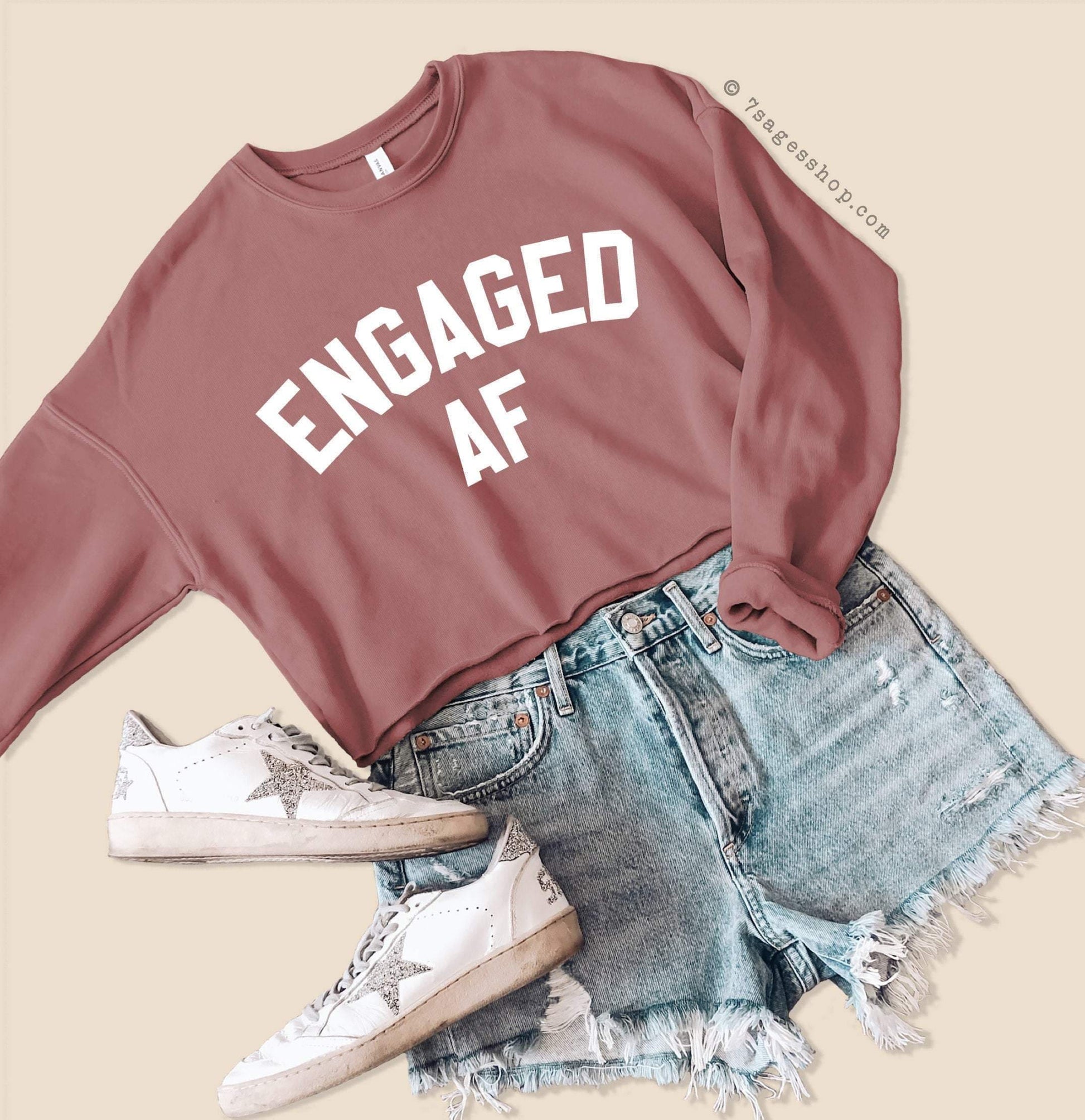 Engaged AF Sweatshirt - Engaged Cropped Sweatshirt - Wifey Shirt - Engagement Gifts - Fleece Sweater