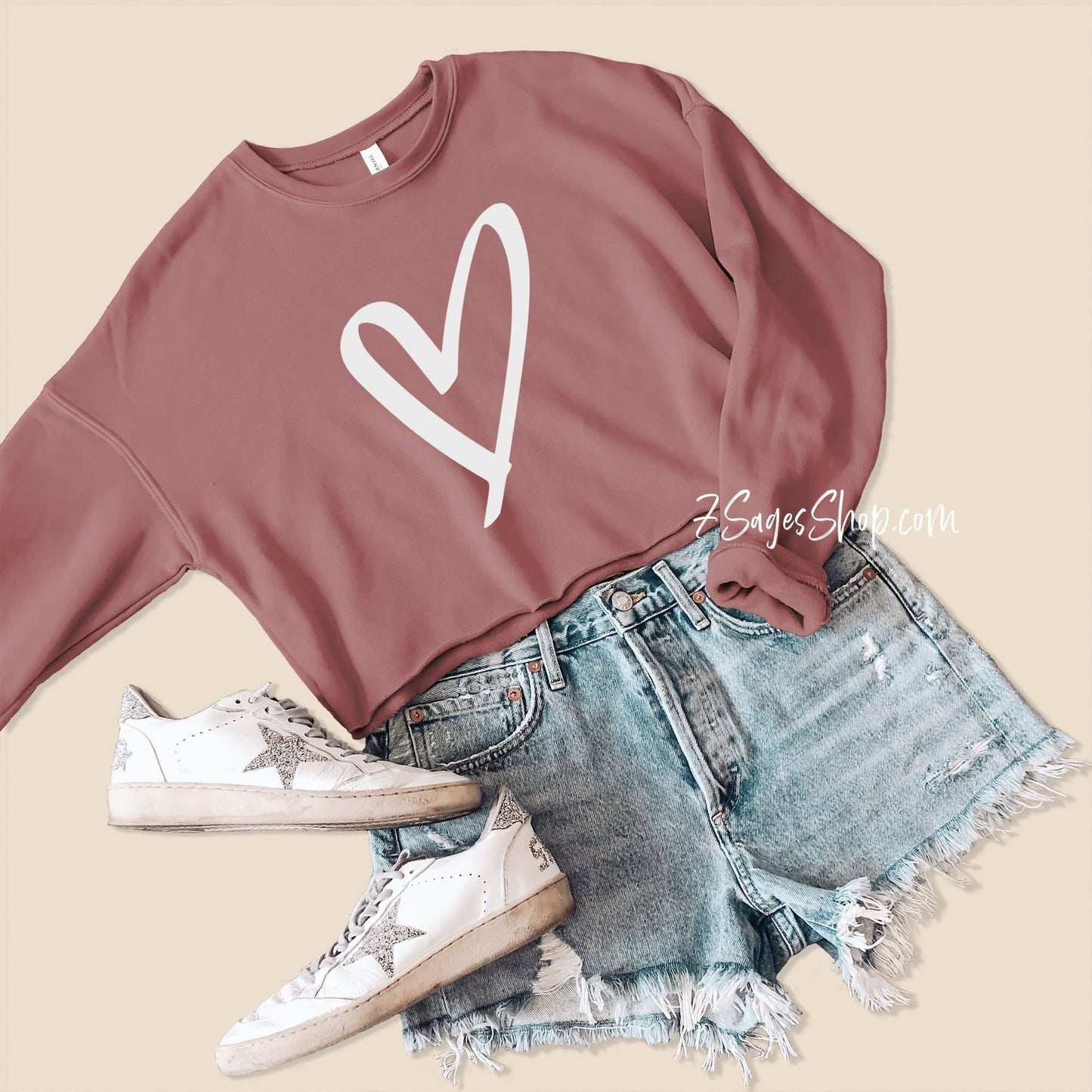 Heart Cropped Sweatshirt Valentines Day Sweatshirt Valentines Day Gift Valentines Day Shirt Heart Shirt Heart Crewneck Sweater