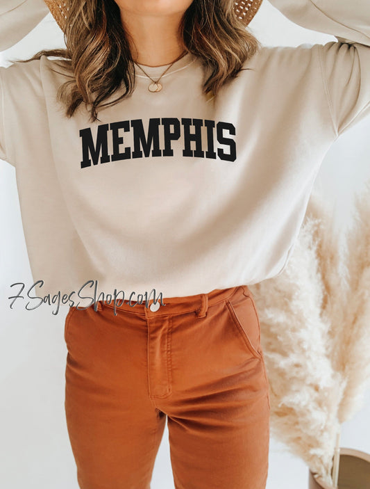 Memphis Sweatshirt Memphis Tennessee Sweatshirt Memphis Shirt Memphis T Shirt Memphis Gift Memphis Crewneck Sweater