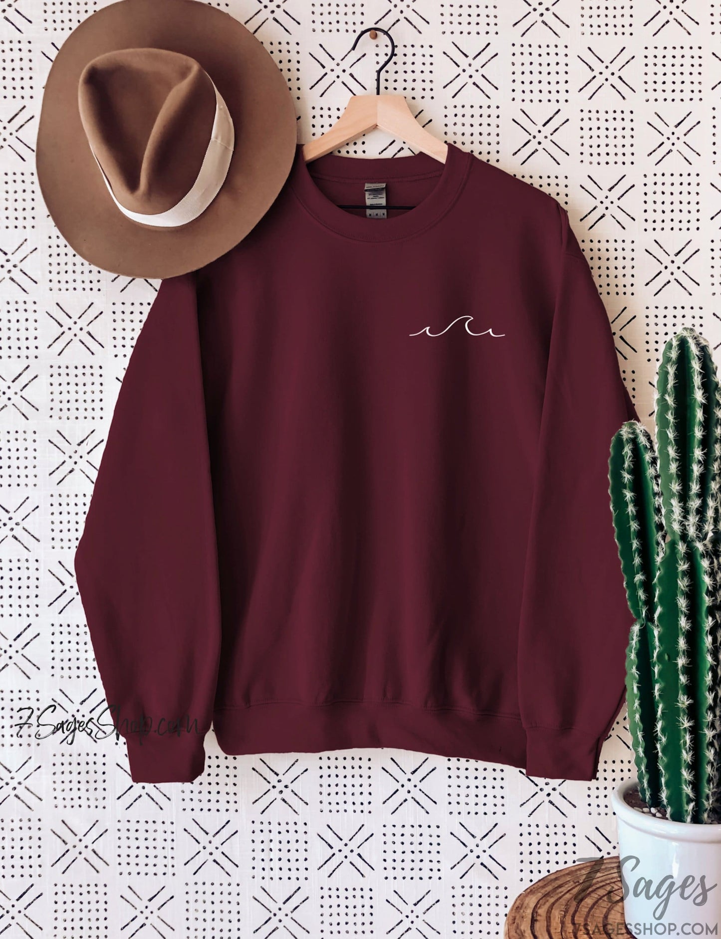 Ocean Wave Sweatshirt Wave Sweater Beach Sweatshirt Simple Wave Shirt Aesthetic Sweater