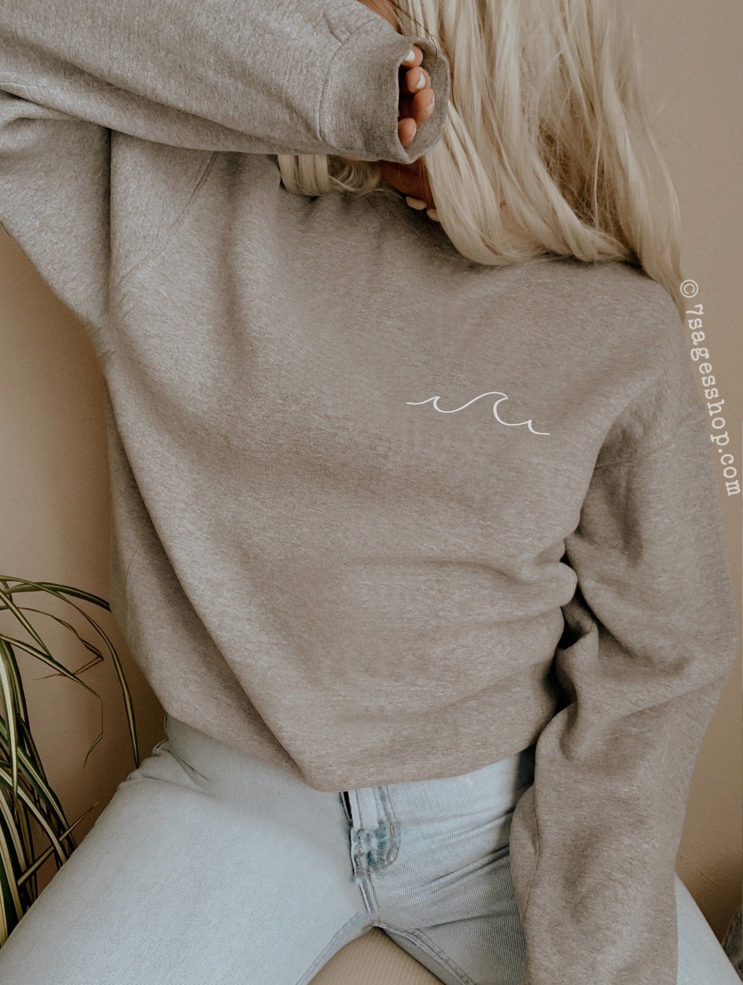 Ocean Wave Sweatshirt Wave Sweater Beach Sweatshirt Simple Wave Shirt Aesthetic Sweater