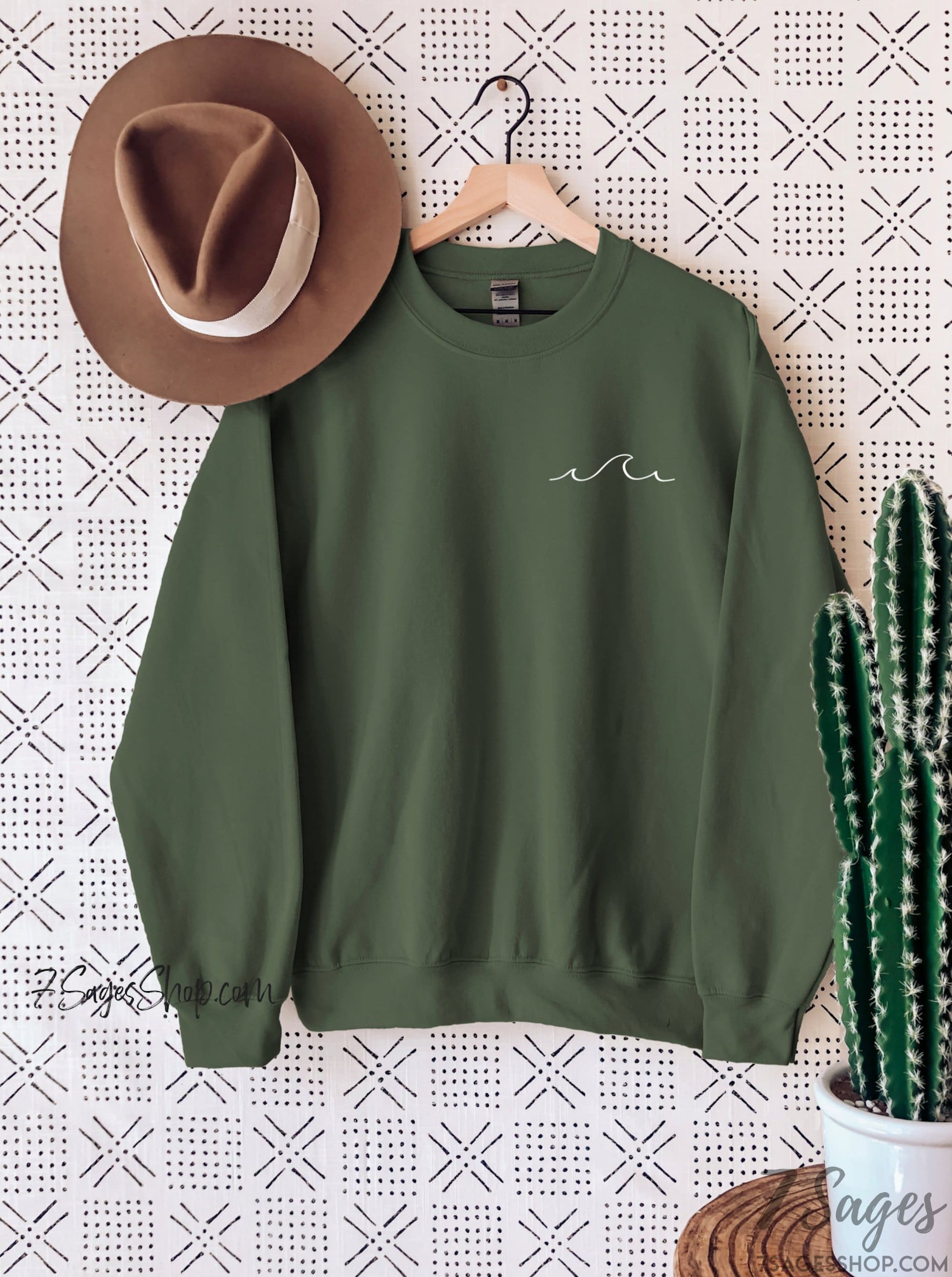 Ocean Wave Sweatshirt Wave Sweater Beach Sweatshirt Simple Wave Shirt Aesthetic Sweater