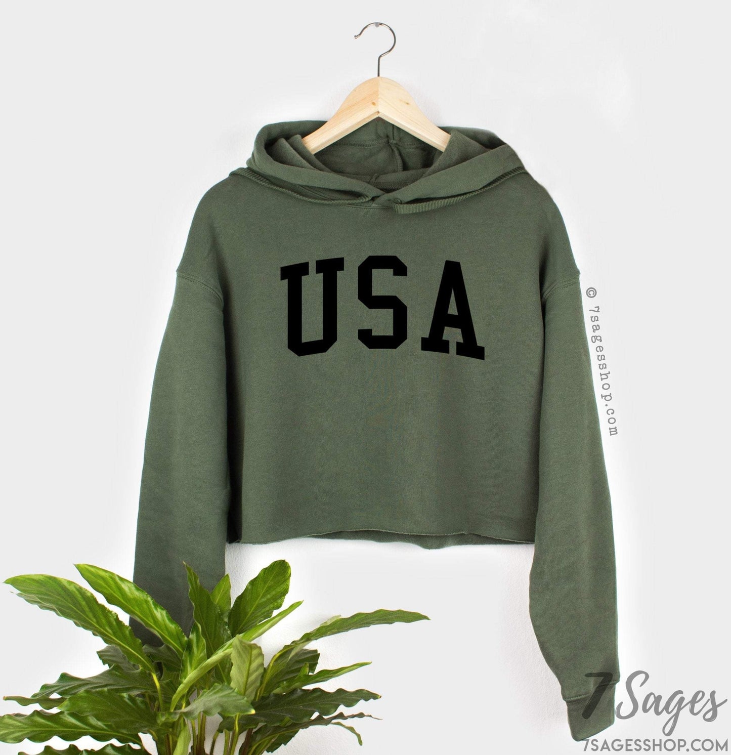 July 4th Shirt - USA Cropped Sweatshirt - USA Sweatshirt - USA Shirt - America Crop Top - Fleece Crewneck Sweater