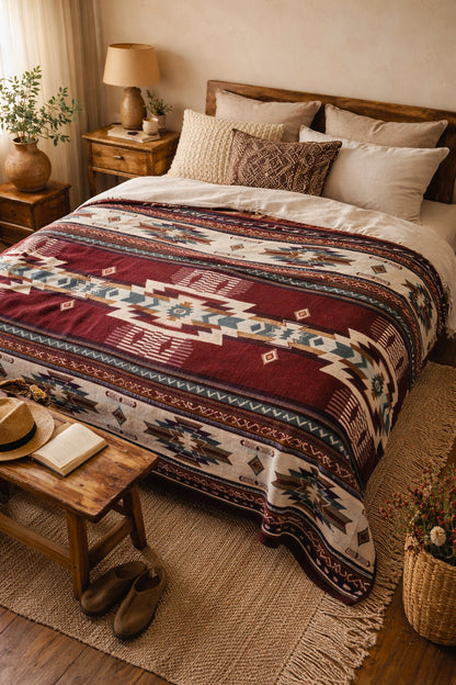Alpaca Wool Blanket Throw or Queen Size - Mojave
