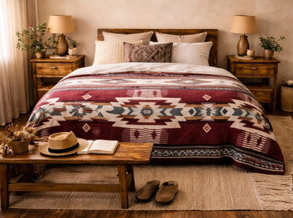 Alpaca Wool Blanket Throw or Queen Size - Mojave