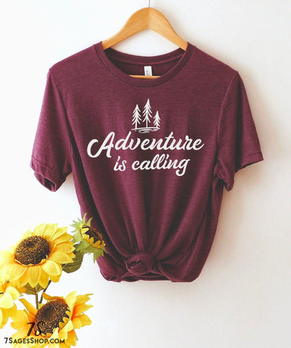 Adventure Is Calling Shirt - Camping Shirt - Explore Shirts - Camping Gift - Travel Shirt - Gift for Travelers - Gift for Campers