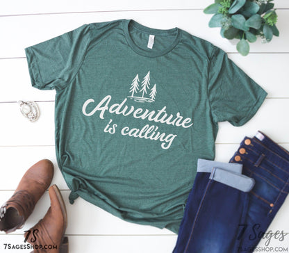 Adventure Is Calling Shirt - Camping Shirt - Explore Shirts - Camping Gift - Travel Shirt - Gift for Travelers - Gift for Campers