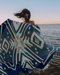 Alpaca Wool Blanket (Aqua)