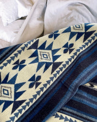 Alpaca Wool Blanket (Azure Diamond)