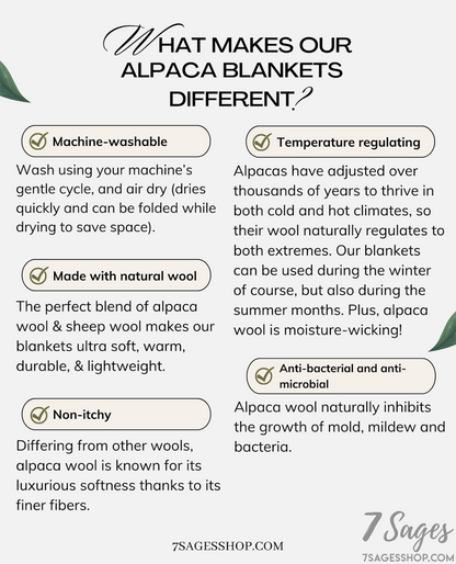 Alpaca Wool Blanket Throw or Queen Size - Mojave