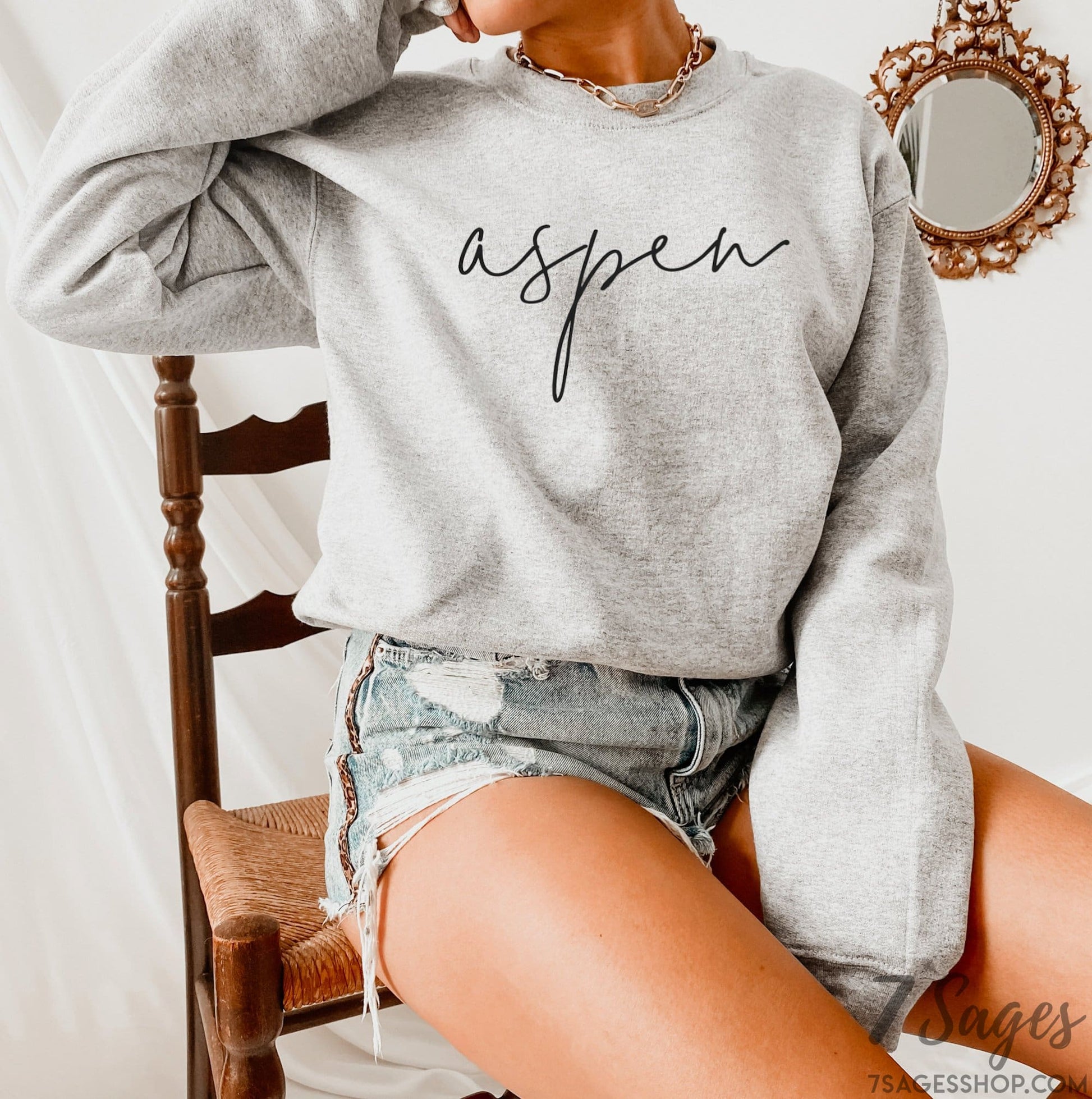 Aspen Sweatshirt Aspen Cursive Font Colorado Sweatshirt Aspen Shirts Colorado TShirts Colorado Sweater Aspen Sweater