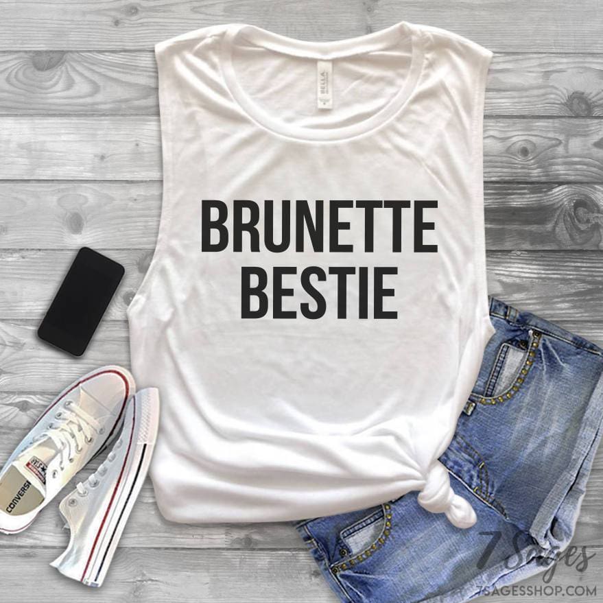 Blonde Bestie Brunette Bestie Tank Tops - Best Friend Gift - Blonde and Brunette Best Friends - Blonde Best Friend Brunette Best Friend