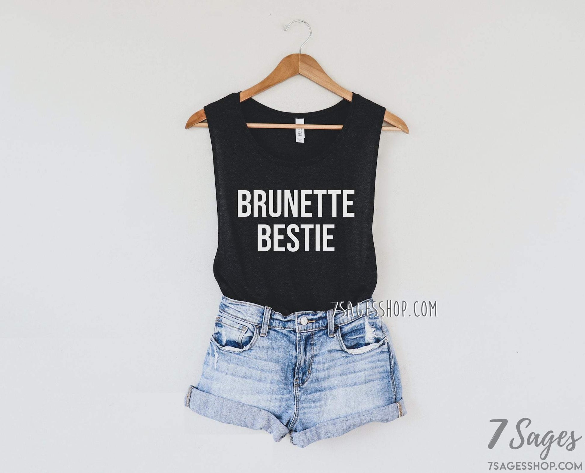 Blonde Bestie Brunette Bestie Tank Tops - Best Friend Gift - Blonde and Brunette Best Friends - Blonde Best Friend Brunette Best Friend