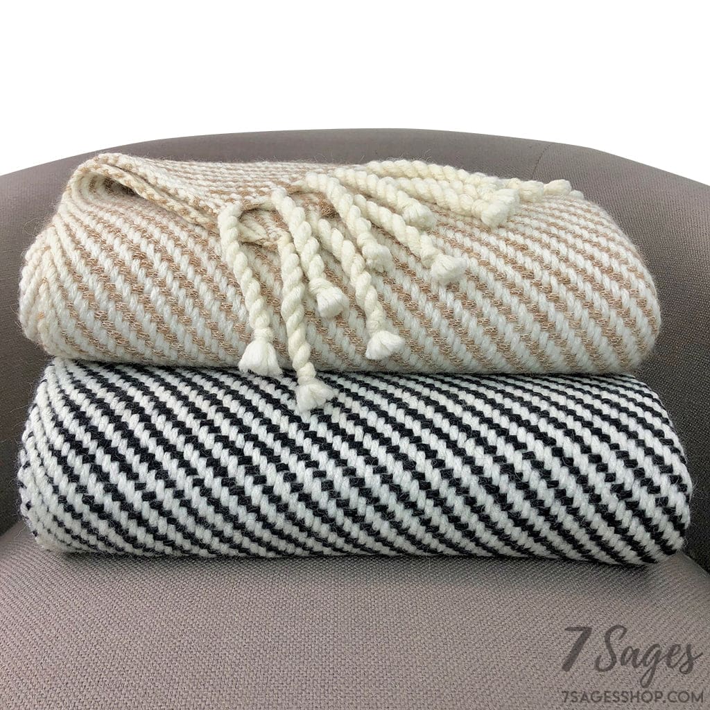 Chunky Camel Stripe Alpaca Throw