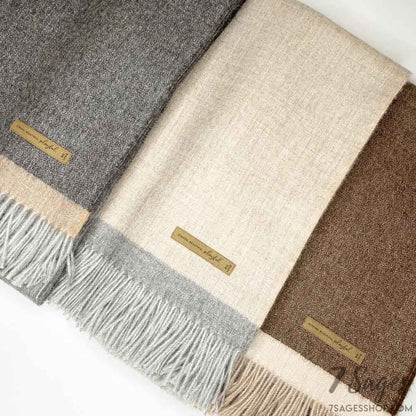 Coco Gray Ombre + Tan Stripe Blanket