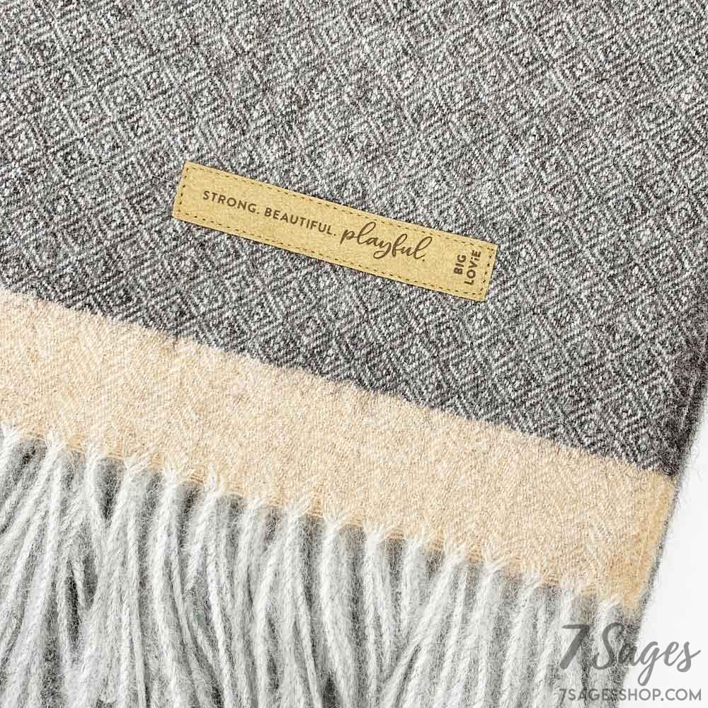 Coco Gray Ombre + Tan Stripe Blanket