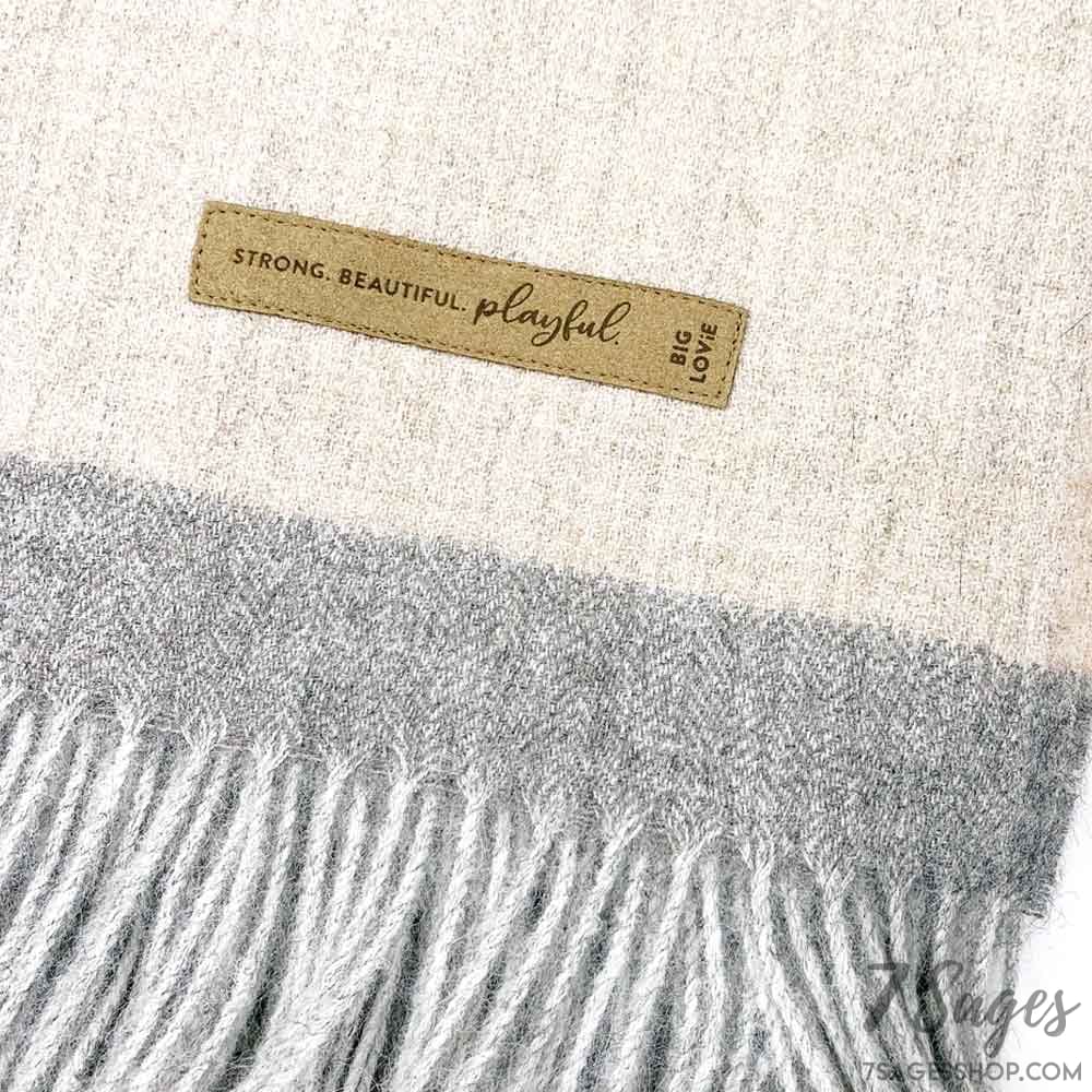 Coco Tan Ombre + Gray Stripe Blanket