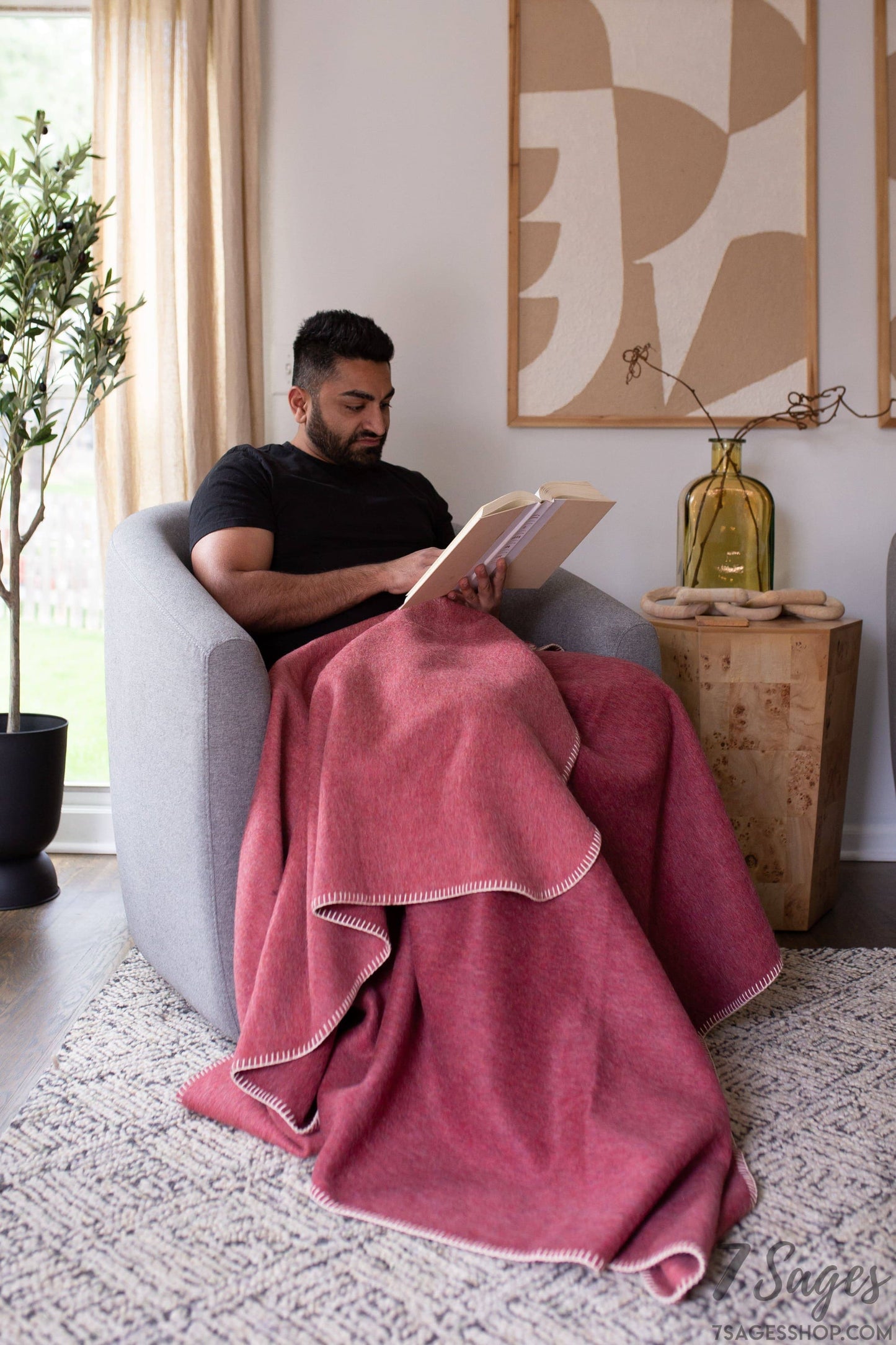 Descanso ALPACA BLEND Throw - Dusty Red