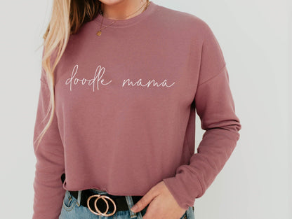 Doodle Mama Cropped Sweatshirt Doodle Mom Sweatshirt Dog Mom Dog Mama Shirt Gift Fleece Cropped Sweatshirt