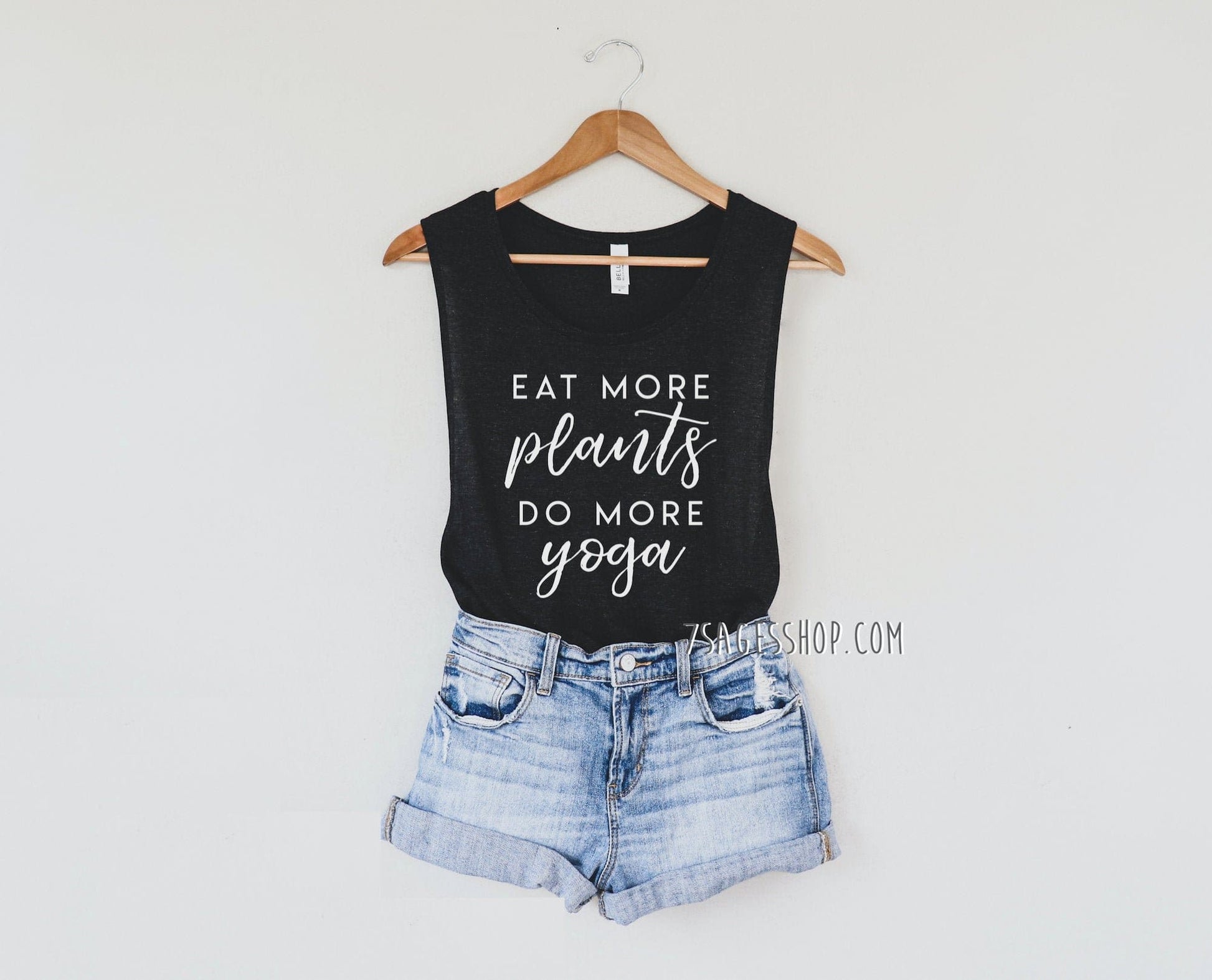 Eat More Plants Do More Yoga Muscle Tank Top - Vegan Tank Top - Yoga Tank Top - Vegan Shirt - Vegan Muscle Tank Top - Yoga Muscle Tank Top