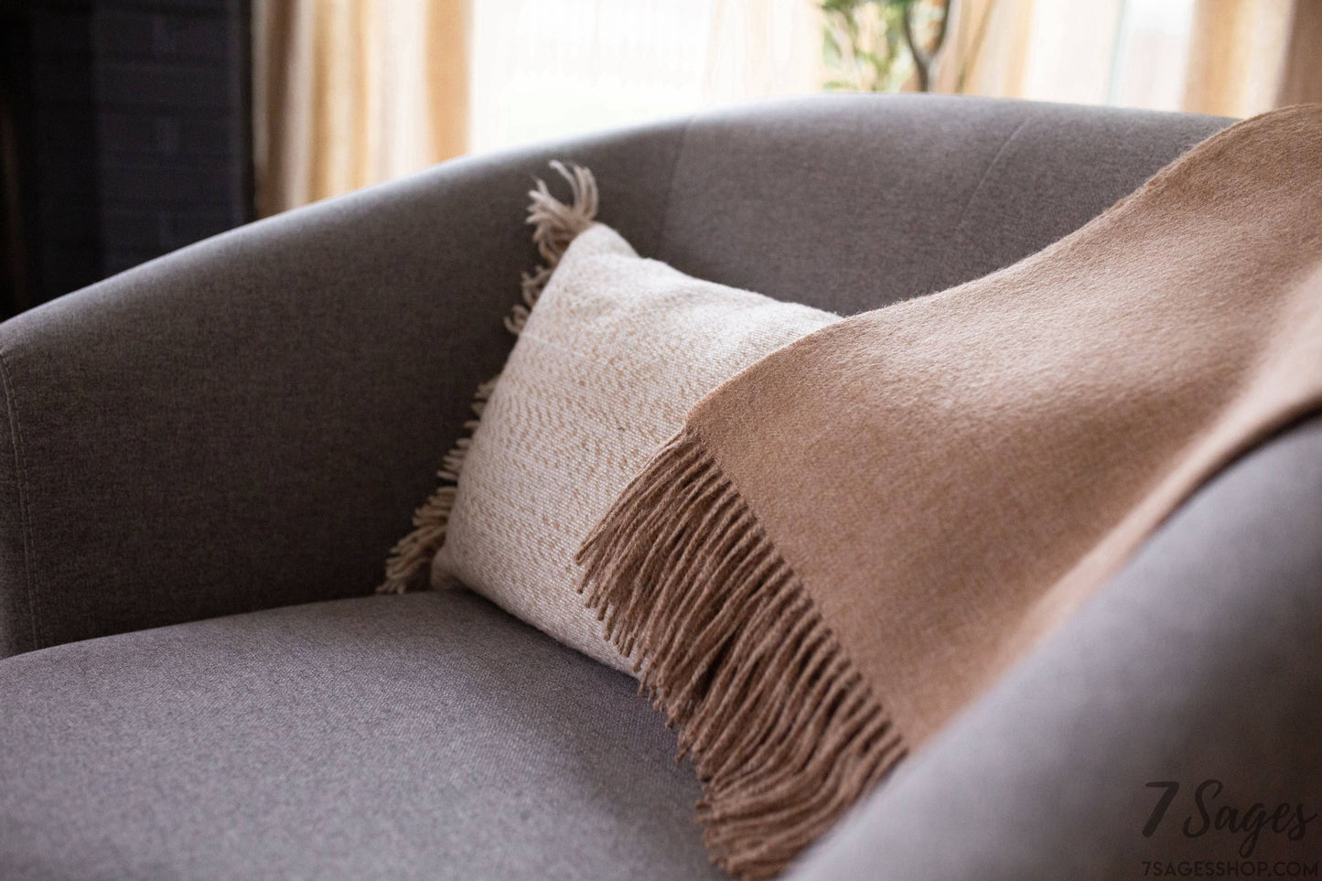 Encanto Alpaca Throw - Sandy Beige