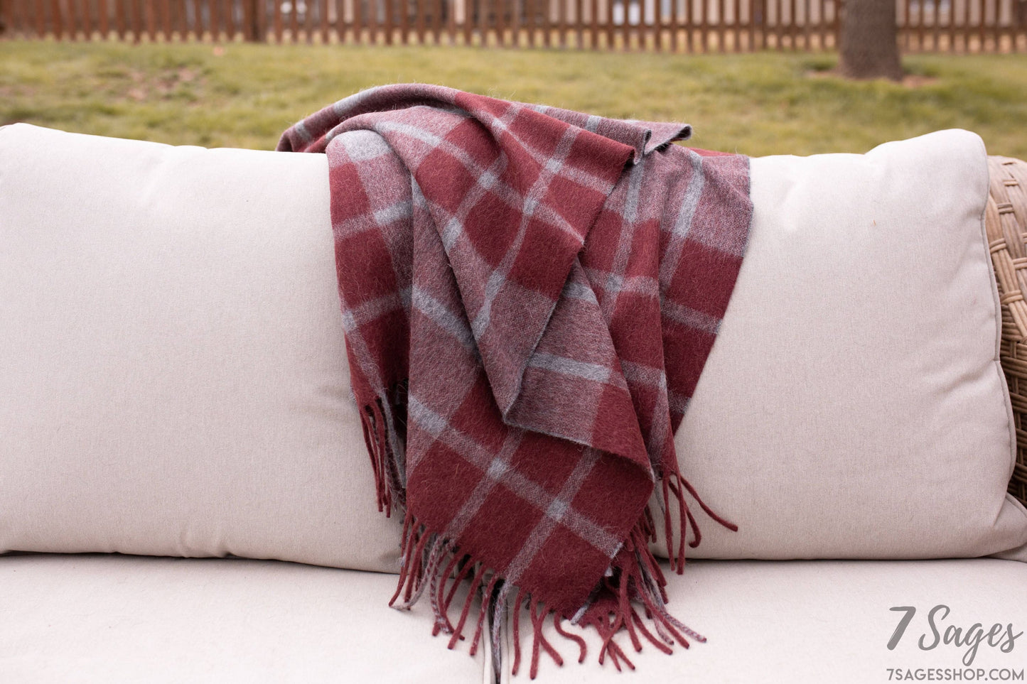 Estancia ALPACA BLEND Throw - Grey / Wine