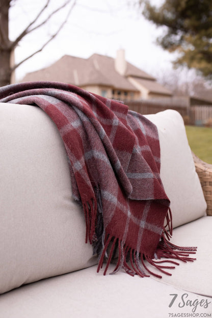 Estancia ALPACA BLEND Throw - Grey / Wine