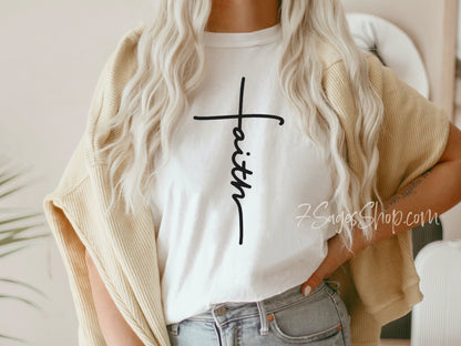 Faith T-shirt Christian Shirt Faith Shirt Jesus Religious Shirt Faith Cross Church Shirt Grace