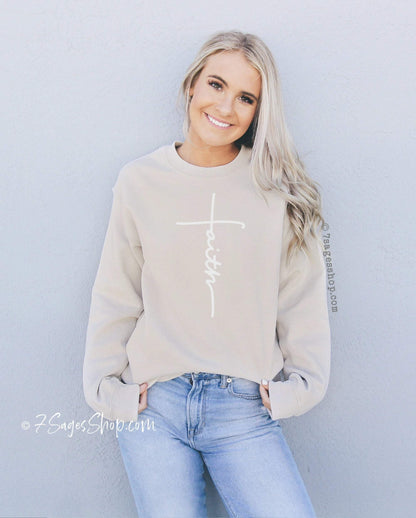 Faith Sweatshirt - Faith Cross Shirt - Faith Shirt - Christian Gift - Faith Gift - Christian Shirts - Christian Sweatshirt