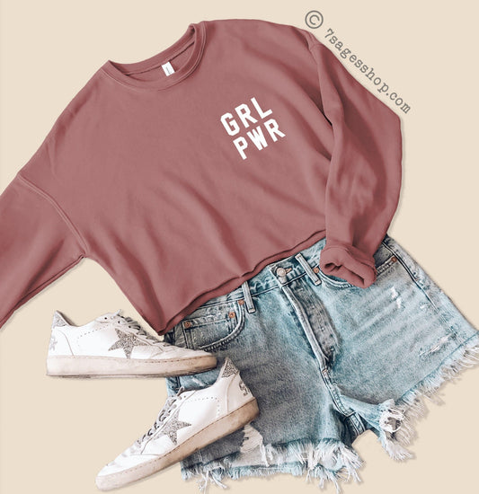 Girl Power Sweatshirt Cropped Sweatshirt Girl Power Shirts Feminist Shirt Fleece Sweater