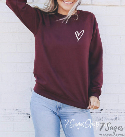 Heart Sweatshirt Valentines Day Sweatshirt Valentines Day Gift Valentines Day Shirt Heart Shirt Heart Crewneck Sweater