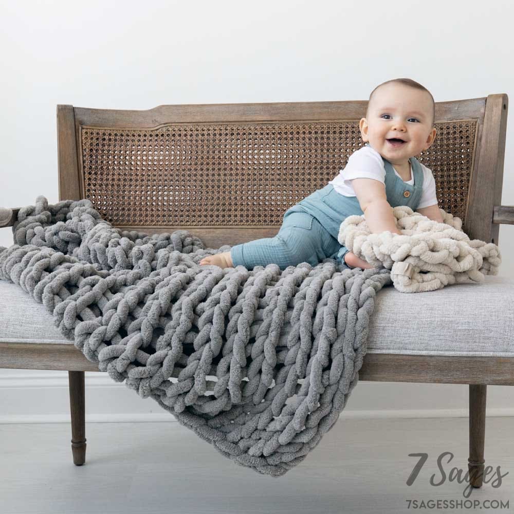 Infinite Chunky Knit Blanket | Mink | Little - Mist