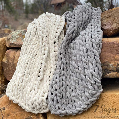 Infinite Chunky Knit Blanket | Mink | Little - Mist