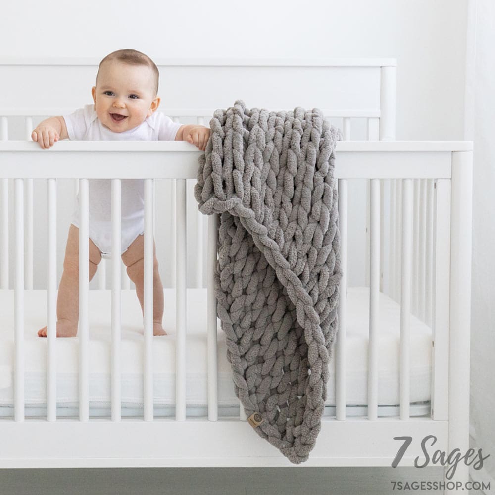 Infinite Chunky Knit Blanket | Mink | Little - Mist